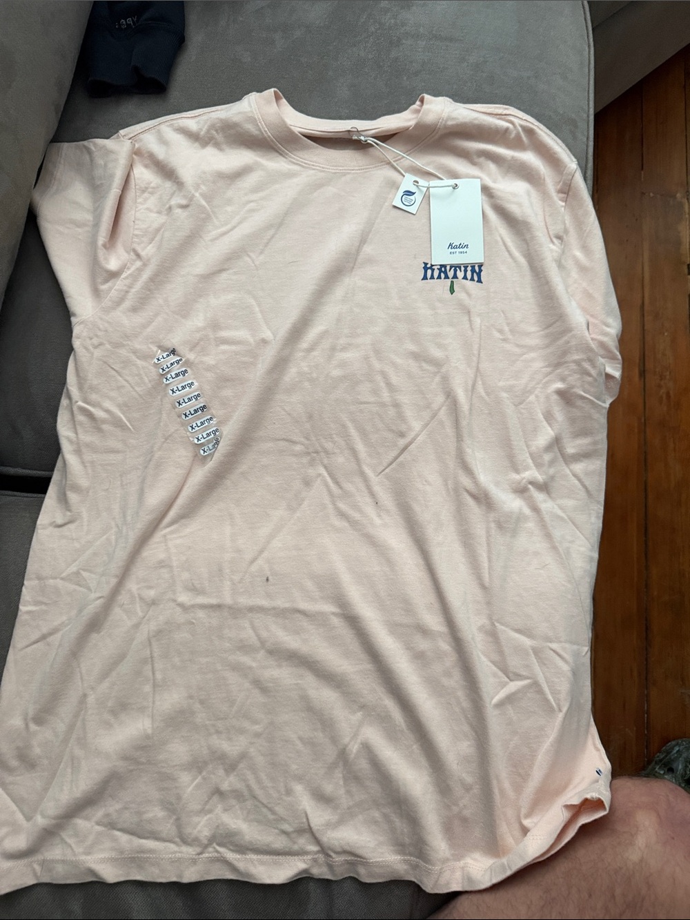 Katin Pale Pink Short Sleeve Crew Tee with Small Chest Logo